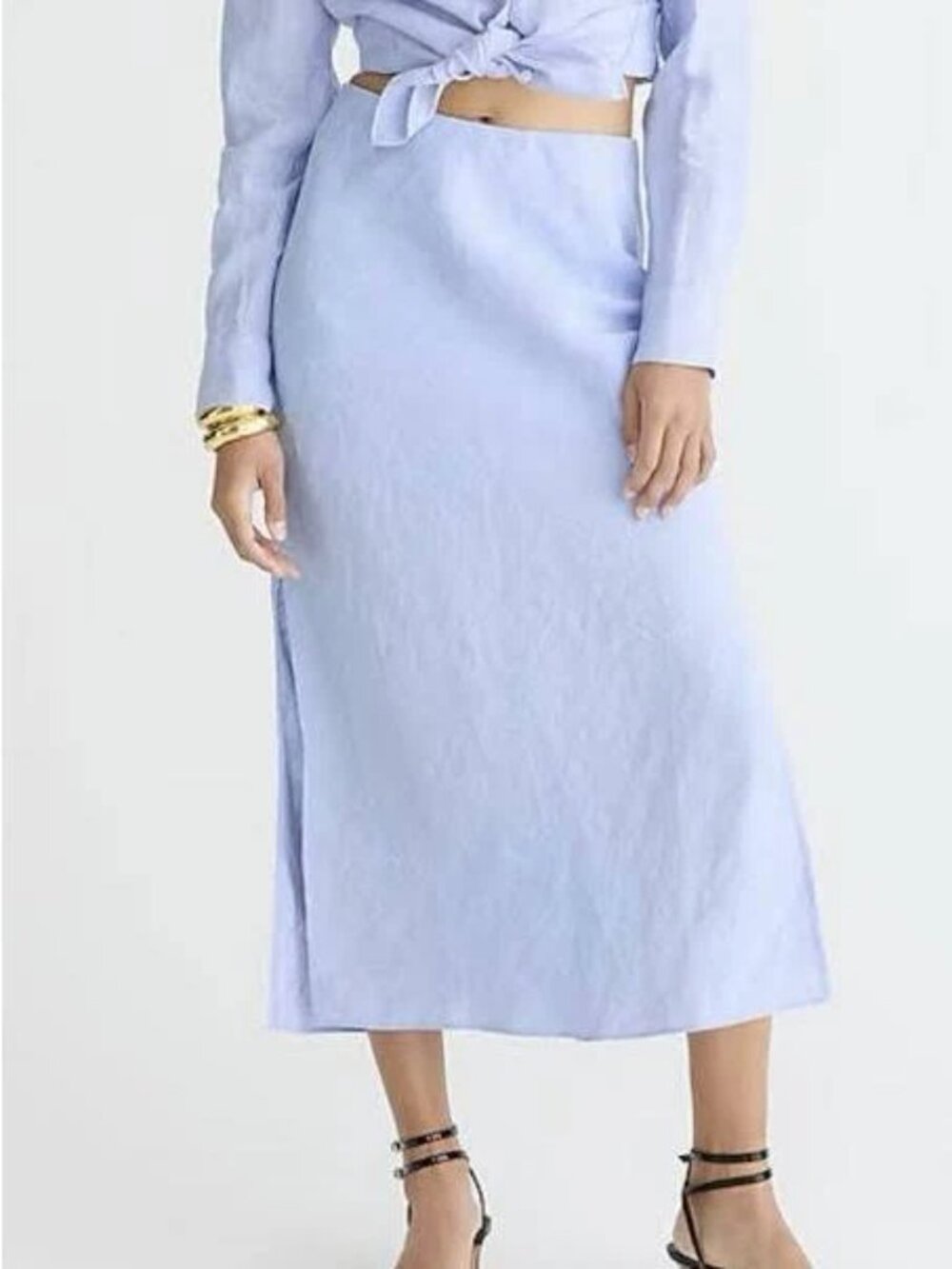 J. Crew Gwyneth 100% Linen Lined Slip Skirt in French Blue size XL NWT!